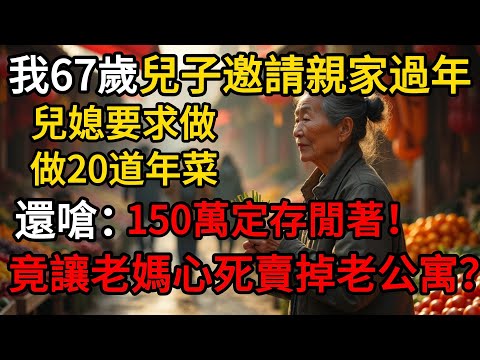 #67歲媽被兒媳逼做20道年菜，還被嫌150萬定存閒著！我直接撂擔子不干了，全家傻眼！#人生感悟 #養老生活 #家庭倫理 #养儿防老