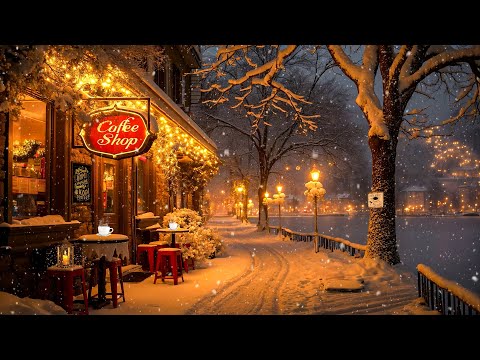 Quiet Winter Night Coffee Ambience โ Deep and Slow Piano Jazz to Relax Your Mind โ๏ธ