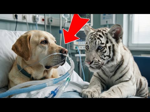 Tiger Refuses to Leave His Dying Dog Best Friend Rescued a Tiger, Now He Is Trying to Save My Dog.