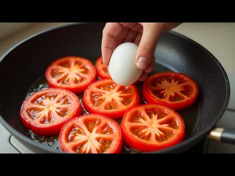 1 Tomato with 3 eggs! Quick breakfast in 5 minutes!