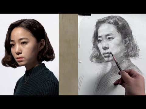 How to Draw Portrait from photo in Graphite Pencil