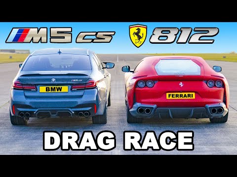Ferrari 812 v BMW M5 CS: DRAG RACE
