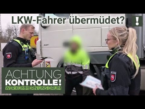 LKW-Fahrer eingeschlafen? 😴 Am Steuer mit GESCHLOSSENEN Augen! | Achtung Kontrolle