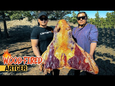 MONGOLIAN GIGANTIC BEEF BRISKET: Super Juicy Roast! | Wood-Fired w/Khan’s Kitchen & Chef Rider