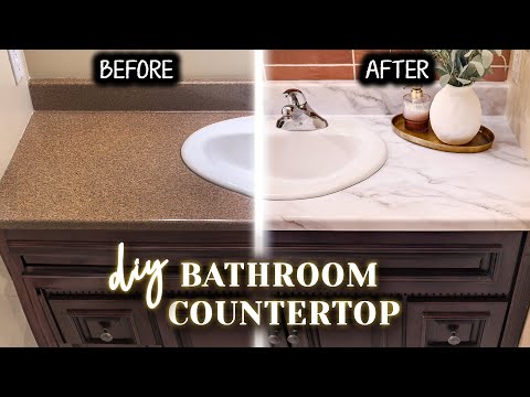 Contact Paper Counter Makeover: Before & After | (realistic marble contact paper)