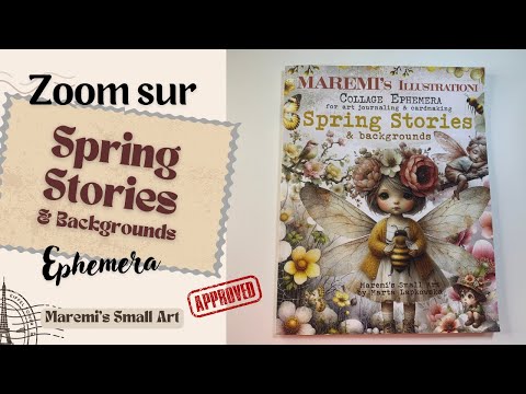 [Zoom sur] -- Ephemera Book "Spring Stories" -- @MaremiSmallArt -- Art Journal Collage