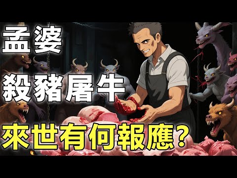 殺豬屠牛，來世報應竟有天壤之別？孟婆僅用一句話，揭示了這三種人一輩子逃不掉！【因果|輪回|佛學】