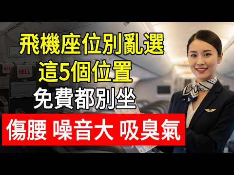 飛機座位千萬別亂選!這5個位置免費都別坐!傷腰、噪音大、吸臭氣!#飛機選座 #空姐揭秘 #5大地獄座 #黃金座位 #詠晴警告 #睿智同行 #最後一排坑