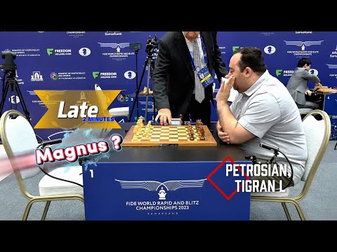 2 minutes late!!!Magnus Vs Petrosian, Tigran L. || World Rapid Chess Champion