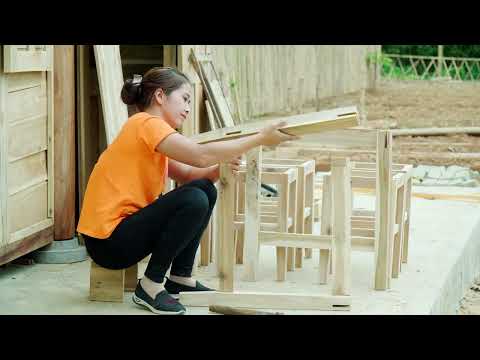 How To Make Bamboo Shelf For Bowls, Wooden Table and Chair