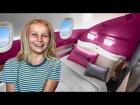 WE SURPRISED OUR KIDS WITH THE BEST FIRST CLASS SEATS! Qatar Airways Q Suite from USA to Asia!