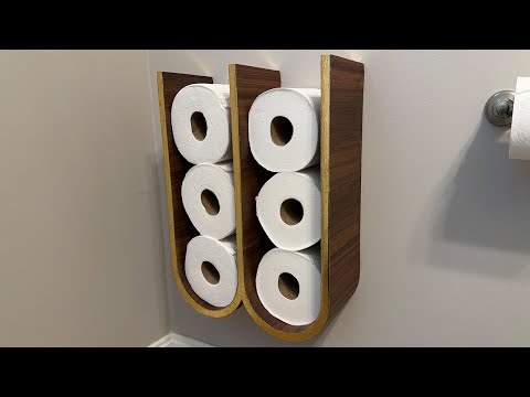 [shelf] U-shaped walnut veneer toilet paper storage