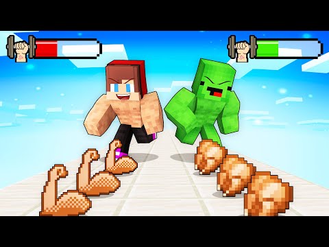 JJ and Mikey Muscle Rush - Maizen Minecraft Animation