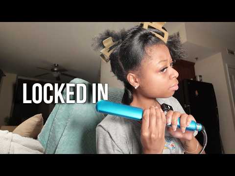 Not Leaving My House Until This Silk Press Is Finally Done | Tiny Apt Vlog