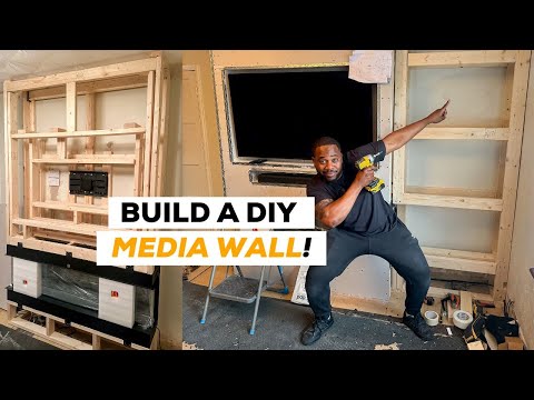 DIY Media Wall build with a fire place! | UK Home Renovation