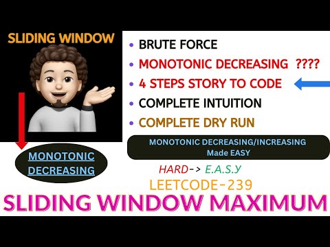 Sliding Window Maximum | Monotonic Deque | INTUITIVE | GOOGLE | Leetcode-239 | Dry Run
