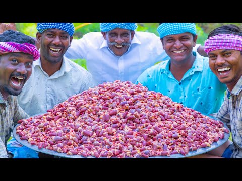 2000 CHICKEN HEARTS FRY | Spicy Hearts Recipe Cooking in Village | Chicken Parts Recipes