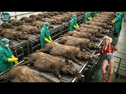How Millions of Wild Boars Are Trapped & Processed – Massive Wild Boar Farming For Meat In Texas