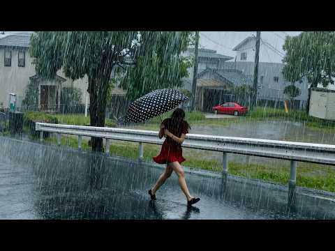 Unbelievably Heavy Rain in Kagoshima! So Loud Yet So Calming