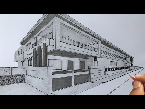 How to Draw a House in 2 Point Perspective