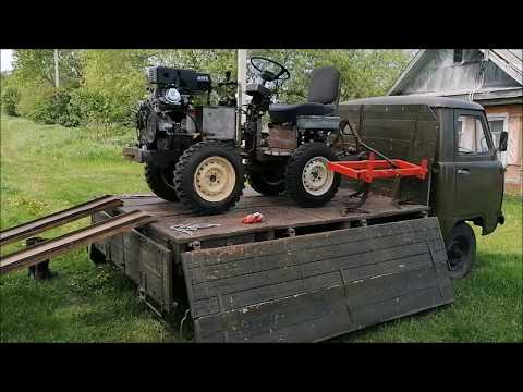 A homemade mini tractor. Let's try plowing virgin soil.