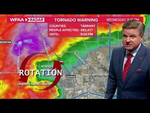 4/28/2021 WFAA Dallas - 8pm Texas Tornado Coverage