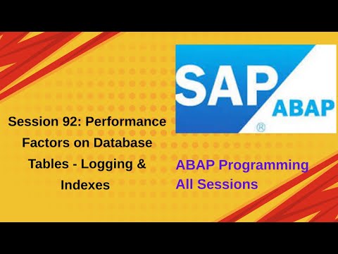 Session 92 Performance factors on Database Tables   Logging & Indexes