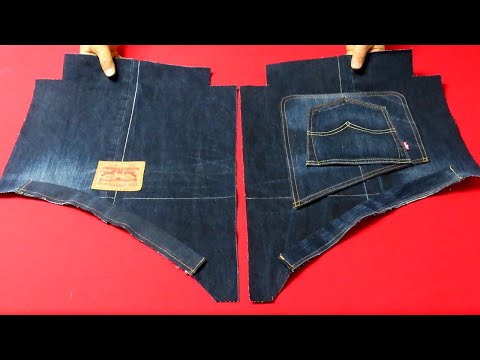 DIY안입는 청바지로 "언발란스 숄더백" 만드는 방법!/"unbalance shoulder bag"/made of old jeans