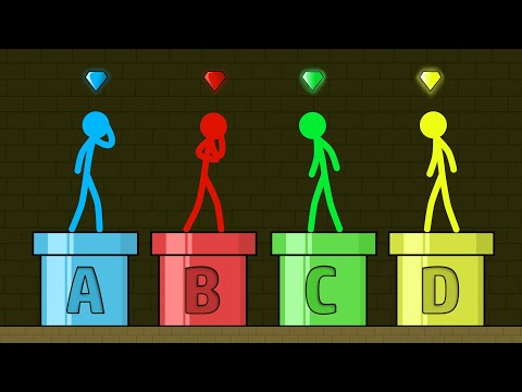 Red and Blue , Stickman Animation - (FUN COMPILATION)