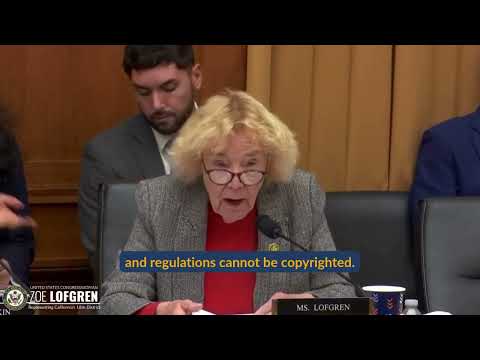 Lofgren Speaks at Hearing on Codes Development and Public Access