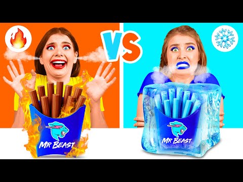 Hot vs Cold Food Challenge | Funny Food Situations by BaRaFun Gold Challenge