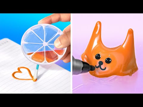 SQUISHY SCHOOL CRAFTS 🧡📚 CREATE YOUR OWN RAINBOW SUPPLIES