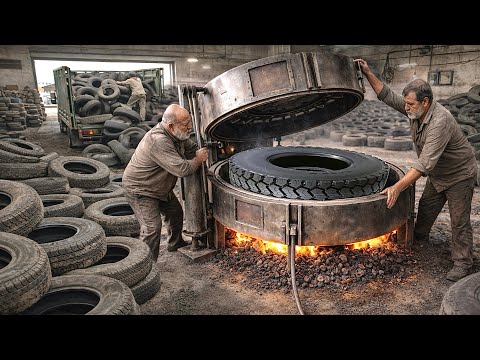 Tire Retreading Process | From Scrap Tires to Expensive Tires in Recycling Factory