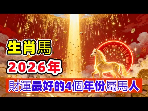 生肖馬：2026年，財運最好的4個年份屬馬人，有你嗎？| 2026 生肖「馬」 完整版｜2026年 运势 馬｜丙午年運勢 馬 2026｜2026年运途 馬｜ 馬 生肖运程 2026