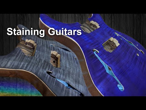 Staining with dyes and finishing with epoxy clearcoat