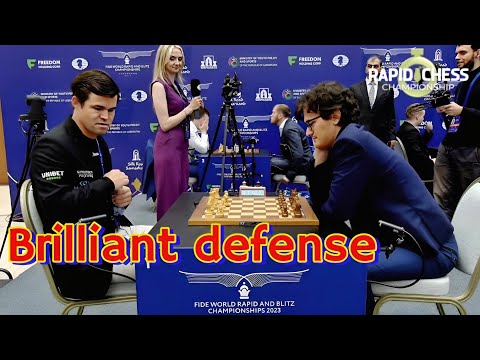 Brilliant defense!!! Magnus Vs Petrov, Nikita || World Rapid Chess Champion