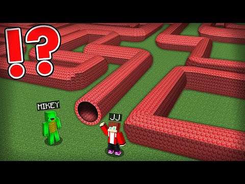 JJ and Mikey Found a RUBY TUNNEL MAZE in Minecraft Challenge - Maizen