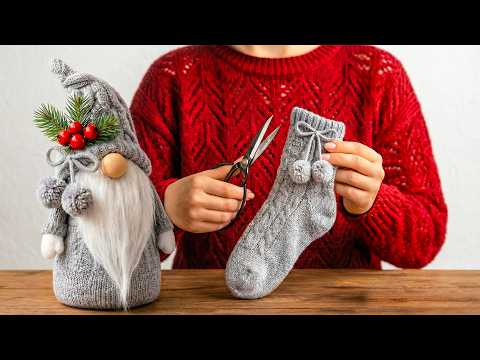 GENIUS! Anyone Can Make Simple Christmas Gnomes Using Just Socks!