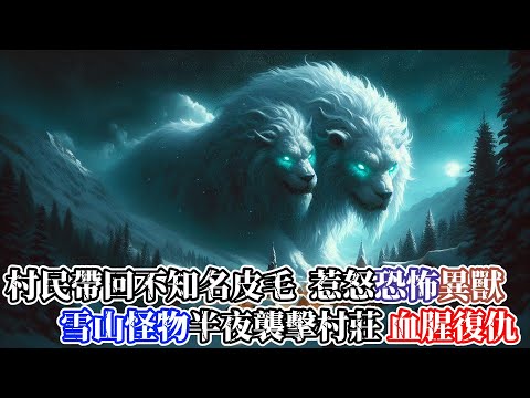 【靈異故事】村民帶回不知名怪獸的皮毛，卻因此惹怒雪山上的怪物…趁著大雪封山，怪物半夜展開血腥復仇，所有摸過皮毛的村民都難逃一劫… |神秘傳說|靈異故事|懸疑驚悚
