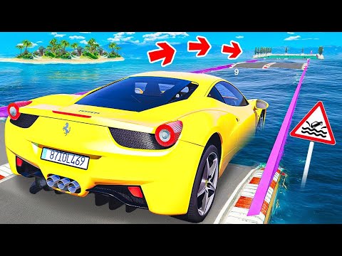 CAN THE GIANT FERRARI 458 ITALIA DRIVE THROUGH A DEEP WATER PIT IN GTA 5? GTA 5 EXPERIMENTS