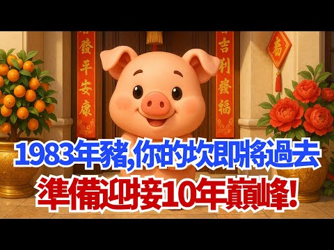 1983年的【豬】，你人生『最大的一個坎』即將過去！準備迎接10年巔峰！#1983年屬豬 #屬豬 #癸亥豬 #生肖 #生肖運勢 #運勢 #轉運 #2025年運勢 #生肖豬 #命理 #財運 #事業運