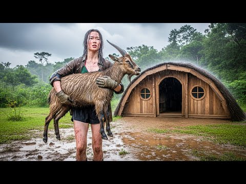 Storms Couldn’t Stop Me – Building a Log Cabin in 15 Days | Wilderness Survival