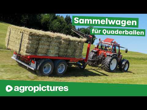 Homemade collection wagon for square bales | STEMAG QuadroCollect bale collection wagon for straw...