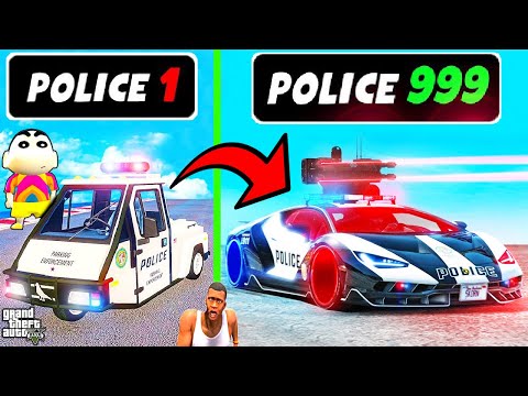Franklin Upgrading POLICE CARS to GOD POLICE CARS in GTA 5 | SHINCHAN and CHOP
