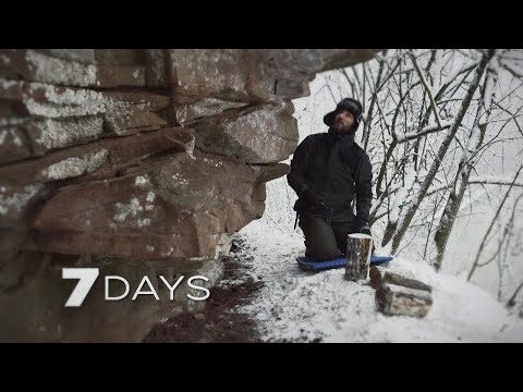 7 Days Solo Survival Winter Camping - Bushcraft and Camp Craft - Nature ASMR