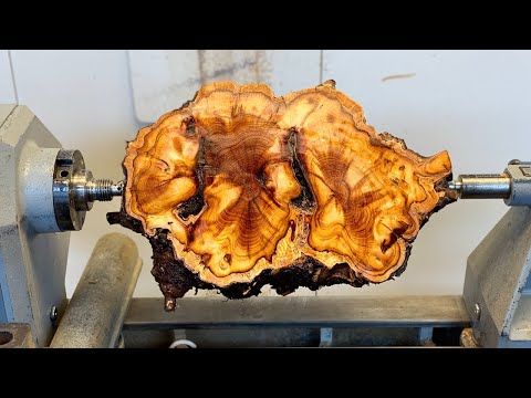 Woodturning  - A Very Risky Bowl  (Yew and Resin)
