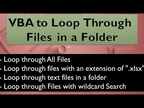 VBA to Loop Through Files in a Folder - Excel VBA Macros example
