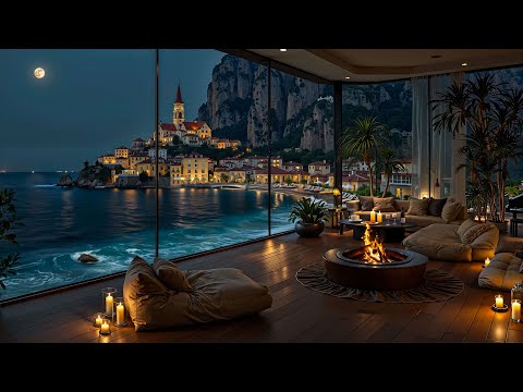 4K Romantic Seaside Escape in Luxury Apartment 🌊 Soft Jazz Instrumental Music for Study & Chill