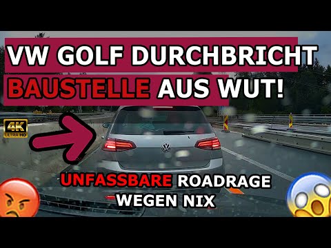 S Class gets married, VW Road Rage through the construction site & accident due to carelessness -...