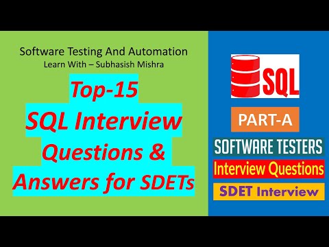 Top 15 SQL Interview Questions and Answers for Software Testing professionals || Part-A